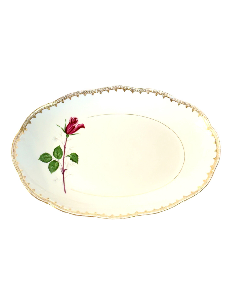 Service de table en porcelaine française à motif de rose, 45 pièces-photo-6