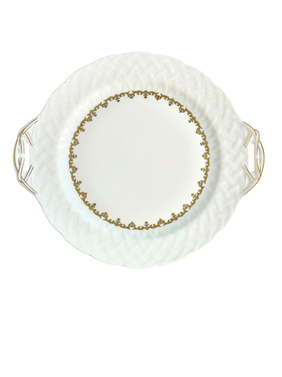 Service en porcelaine fine dorée Bernardaud Limoges « Rimbaud » de 52 pièces-photo-1
