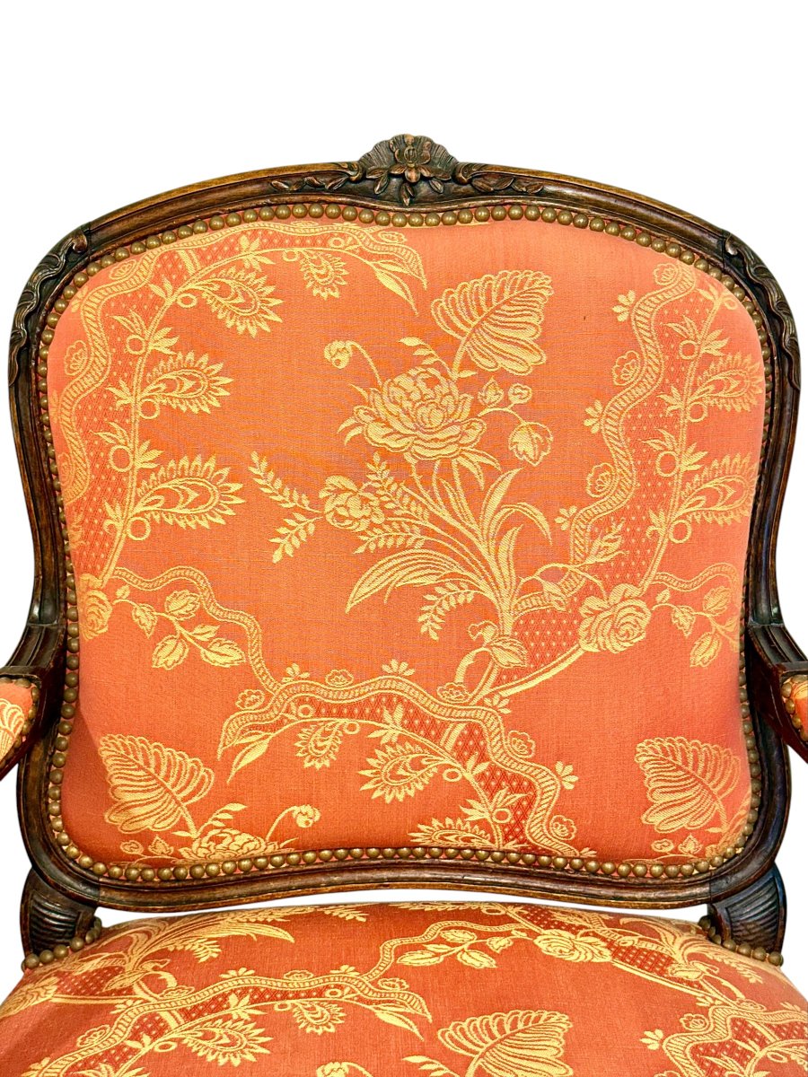 Paire de fauteuils français en noyer de style Louis XV, vers 1880-photo-3