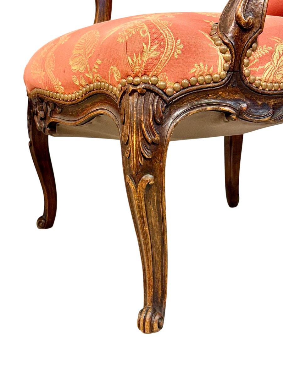 Paire de fauteuils français en noyer de style Louis XV, vers 1880-photo-2