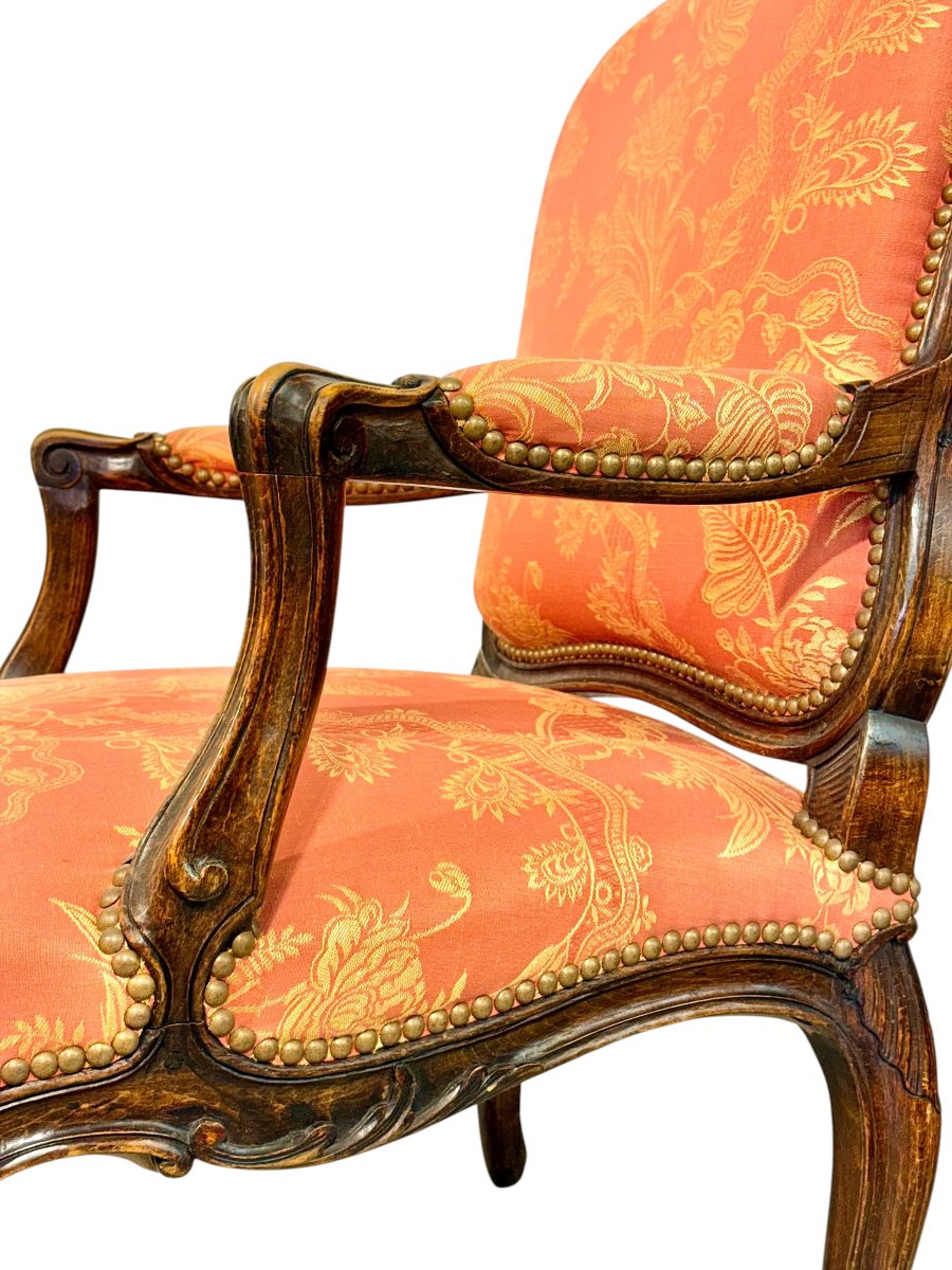 Paire de fauteuils français en noyer de style Louis XV, vers 1880-photo-4