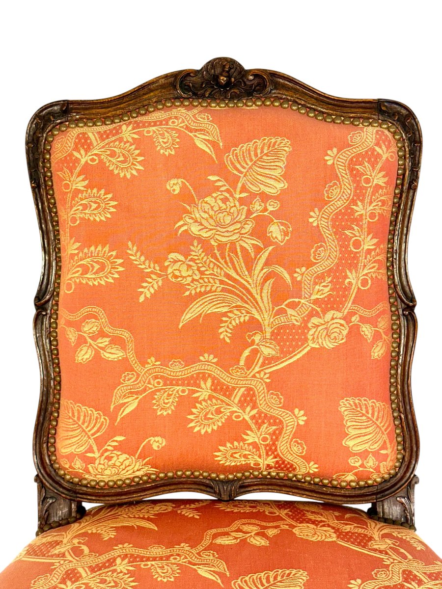 Paire de chaises d'appoint en noyer sculpté de style Louis XV, France, vers 1880-photo-1
