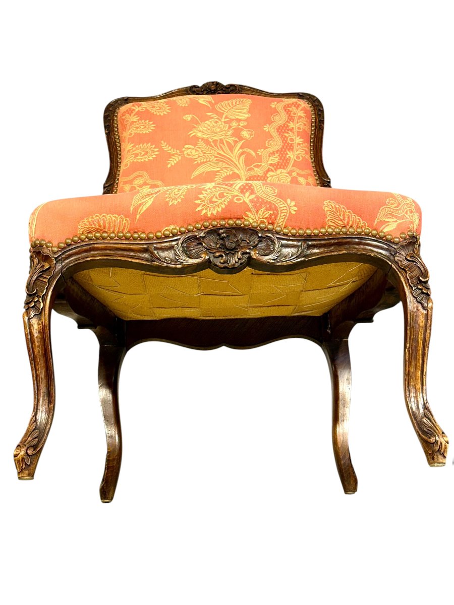 Paire de chaises d'appoint en noyer sculpté de style Louis XV, France, vers 1880-photo-4