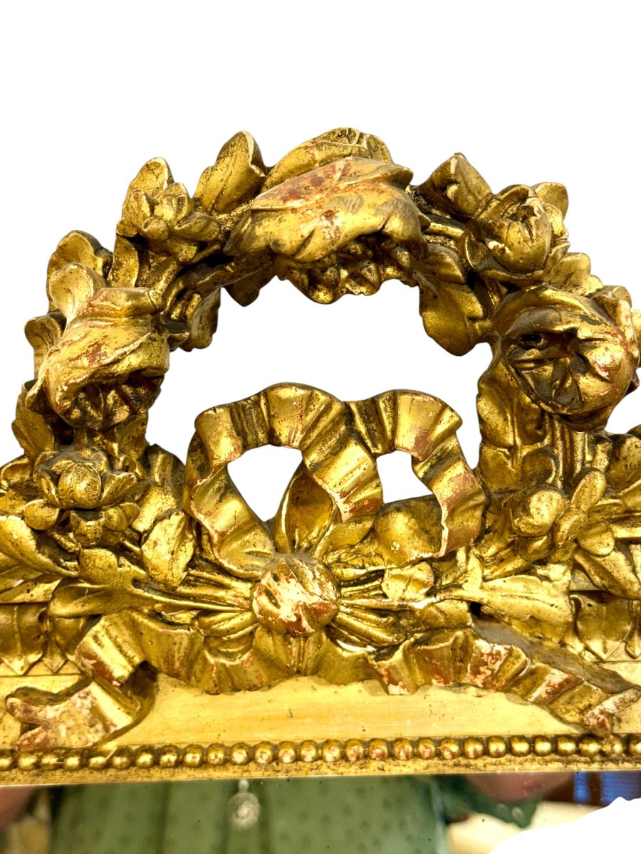 Grand Miroir Trumeau en Bois Doré de Style Louis XVI, vers 1890-photo-3