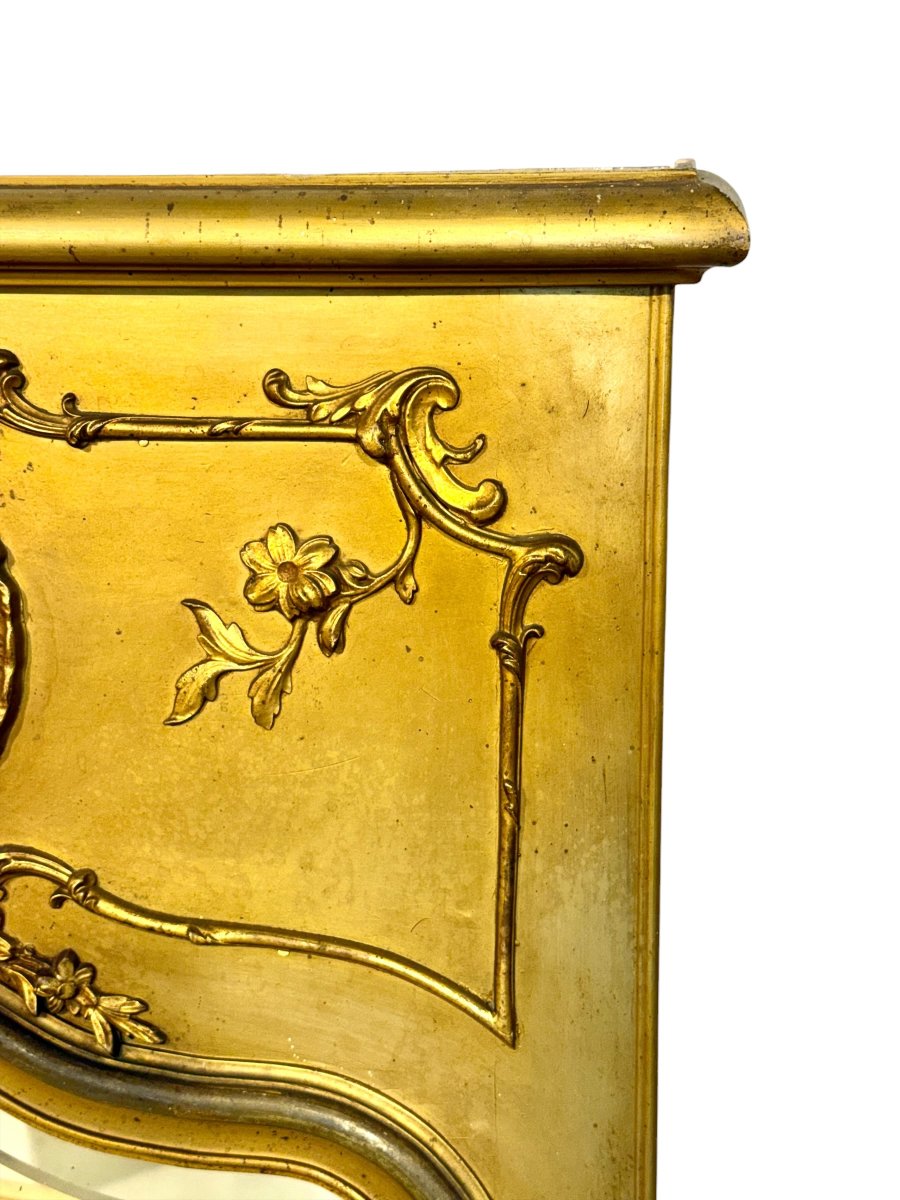 Miroir trumeau biseauté en bois doré de style Louis XV français, vers 1900-photo-4