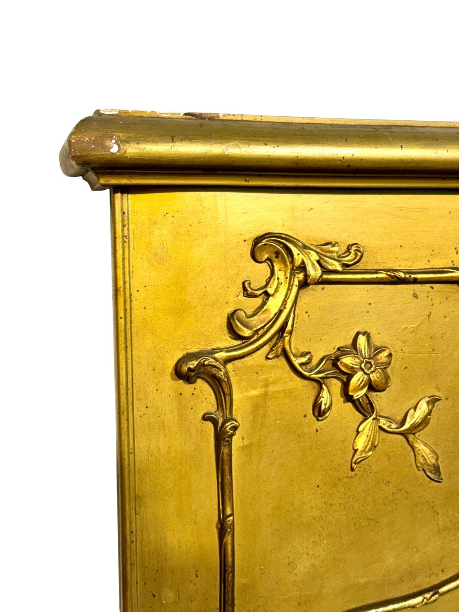 Miroir trumeau biseauté en bois doré de style Louis XV français, vers 1900-photo-4