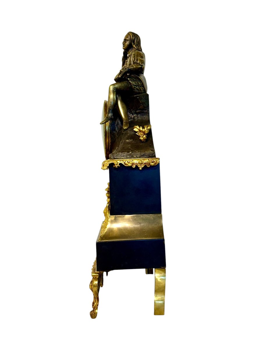 19th Century Decorative Gilt Bronze And Black Marble Clock-photo-1