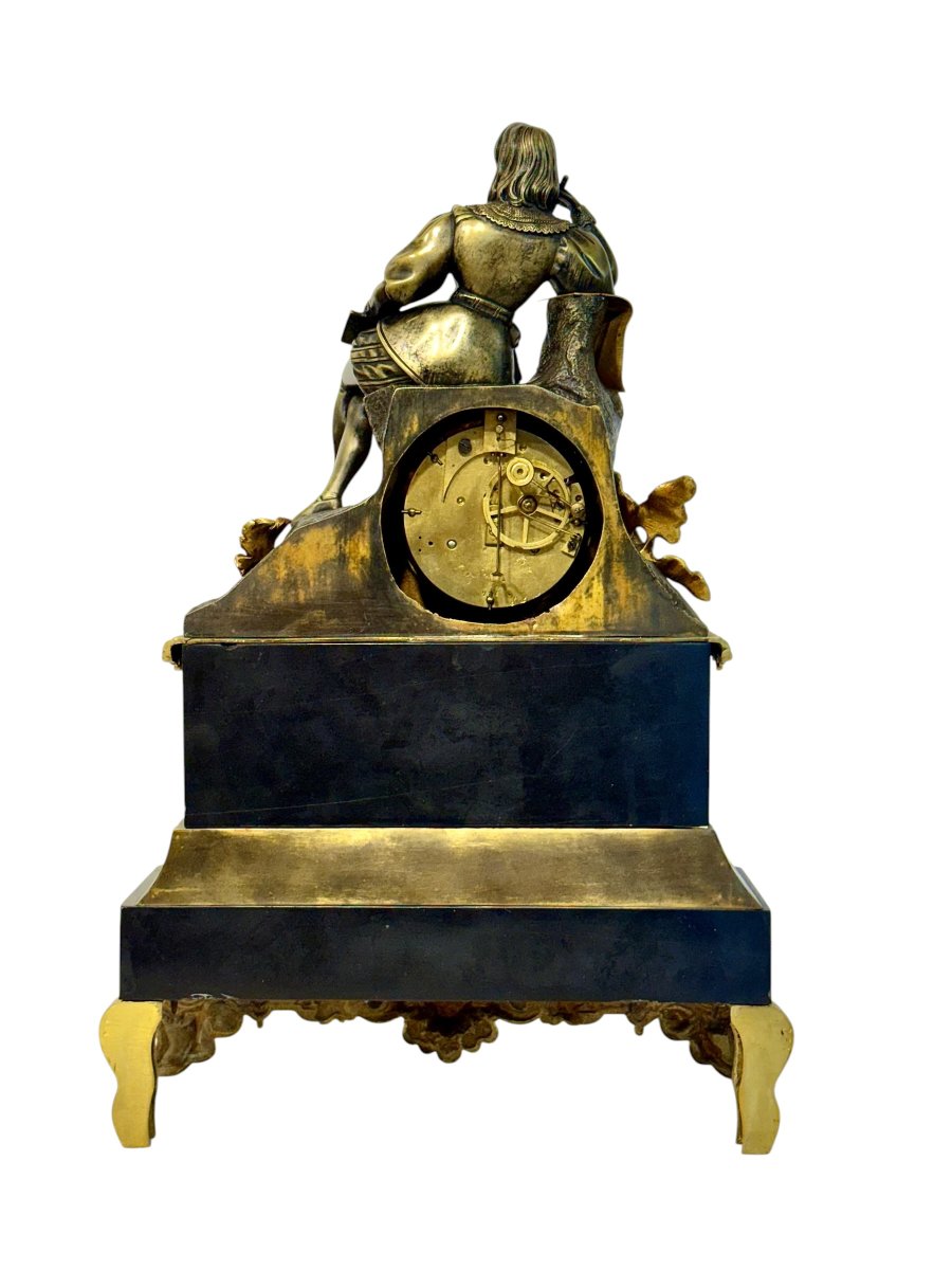 19th Century Decorative Gilt Bronze And Black Marble Clock-photo-5