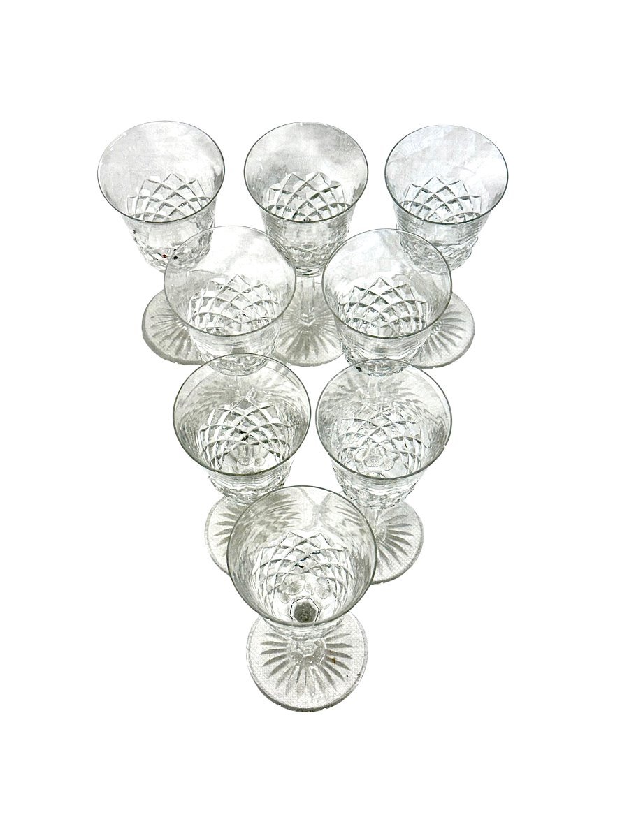 Service de 8 verres en cristal taillé Baccarat Modèle « Burgos », France, XXe siècle-photo-2