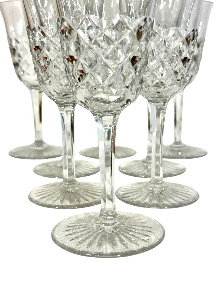 Service de 8 verres en cristal taillé Baccarat Modèle « Burgos », France, XXe siècle-photo-2