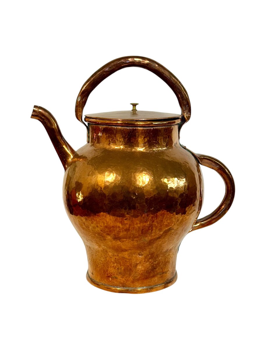 Large Antique Hand-hammered Copper Grain Pouring Vessel
