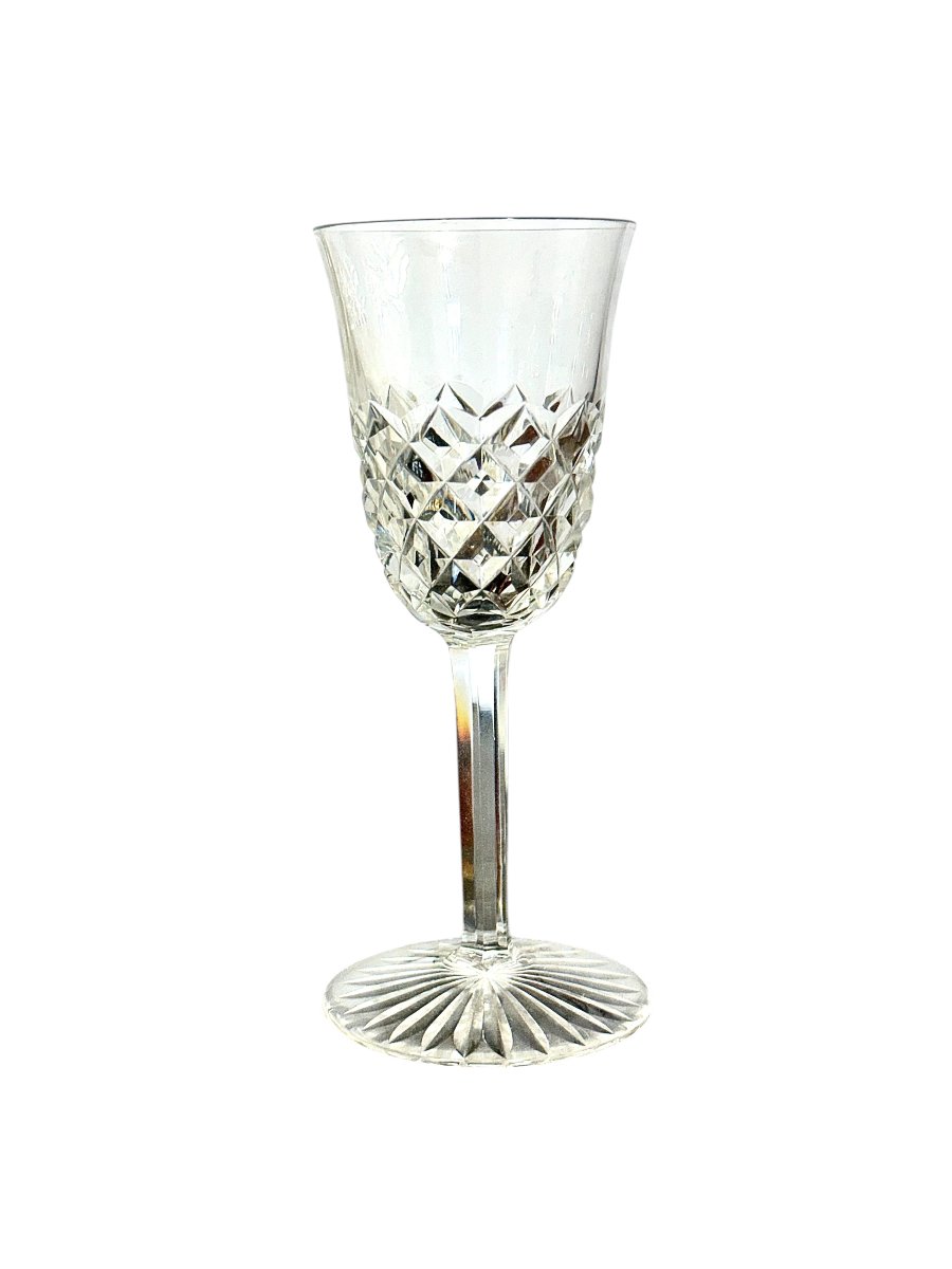  Set de 11 verres à vin en cristal Baccarat Modèle Burgos, vers 1940-photo-3