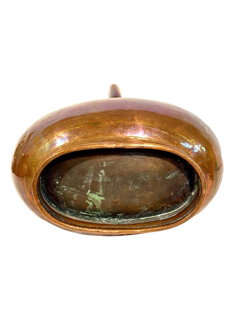 19th Century French Hand-hammered Copper Harvest Basket-photo-5