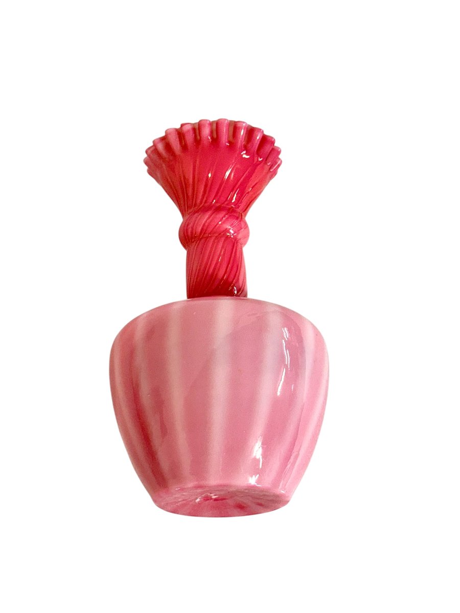 Pink Hand-blown Opaline Glass Bud Vase, France Circa 1860-photo-2