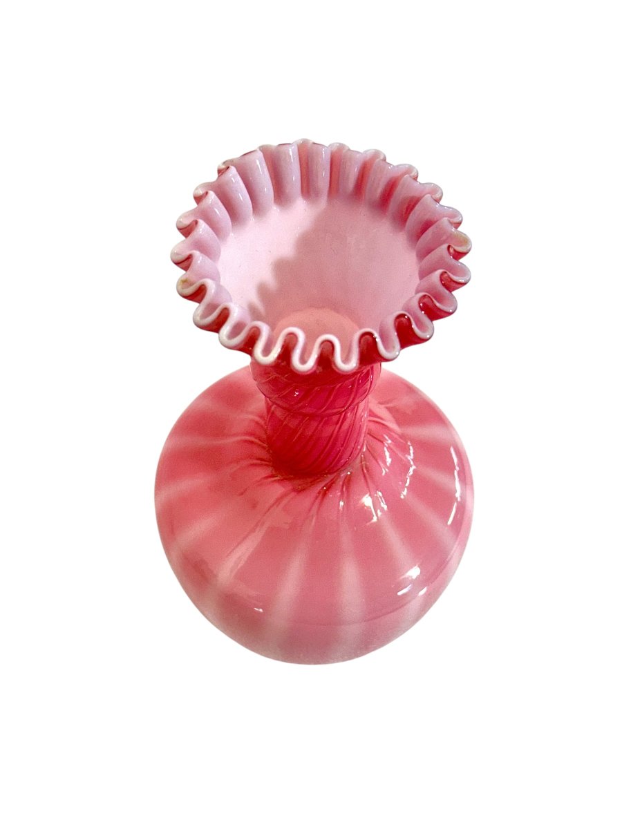 Pink Hand-blown Opaline Glass Bud Vase, France Circa 1860-photo-5
