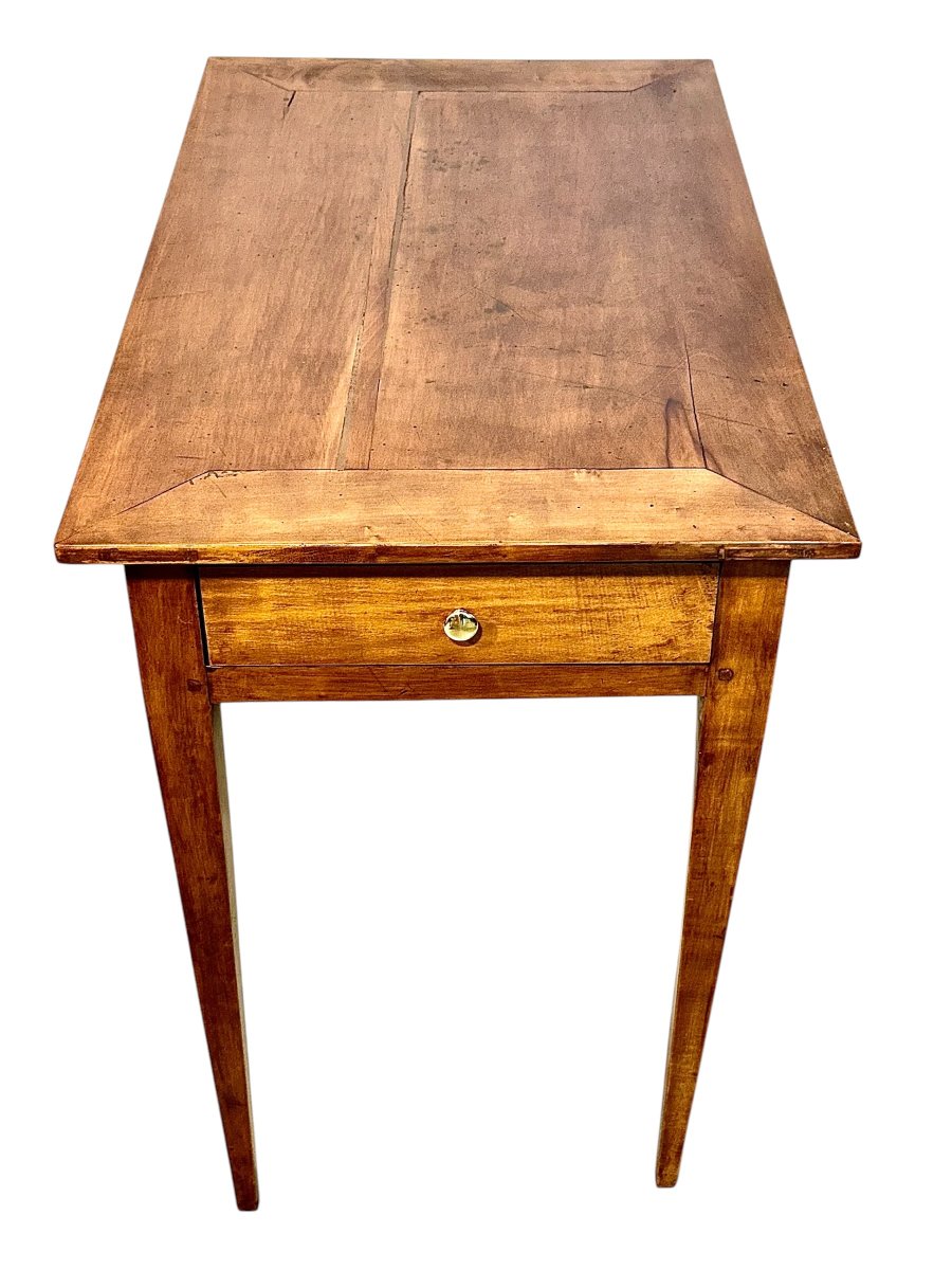 19th Century French Petite Cherrywood Table With Drawer-photo-8