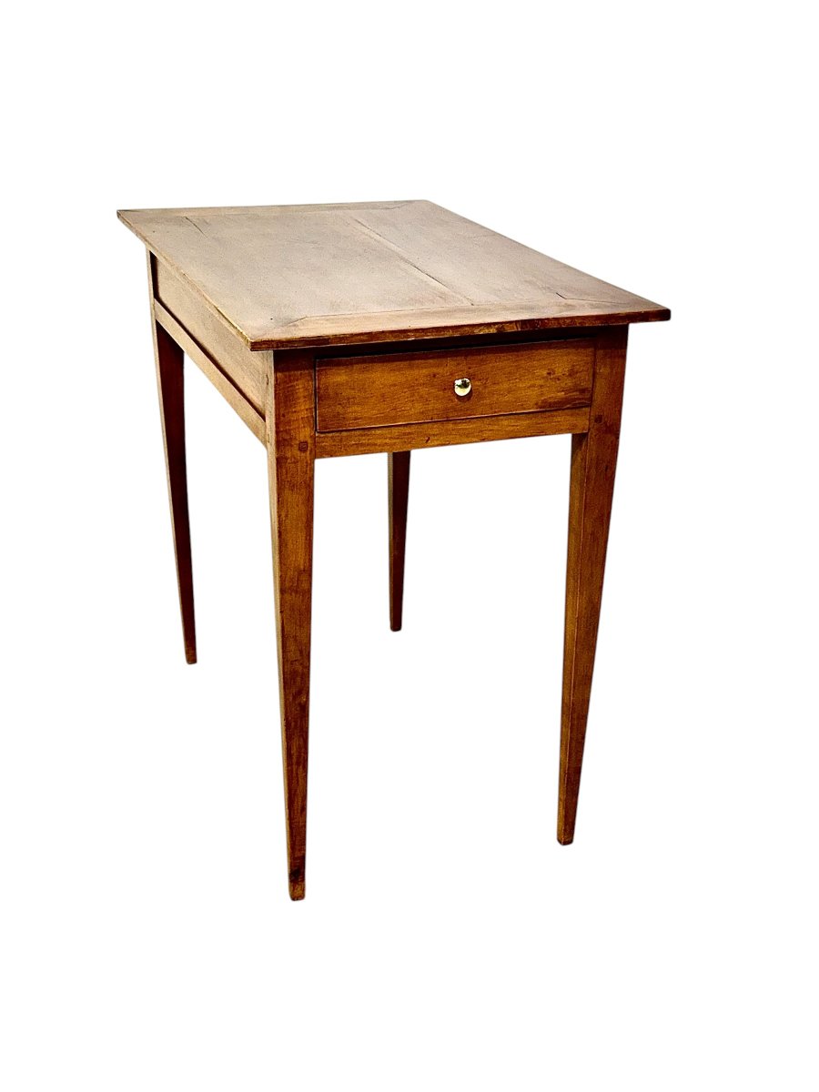 19th Century French Petite Cherrywood Table With Drawer