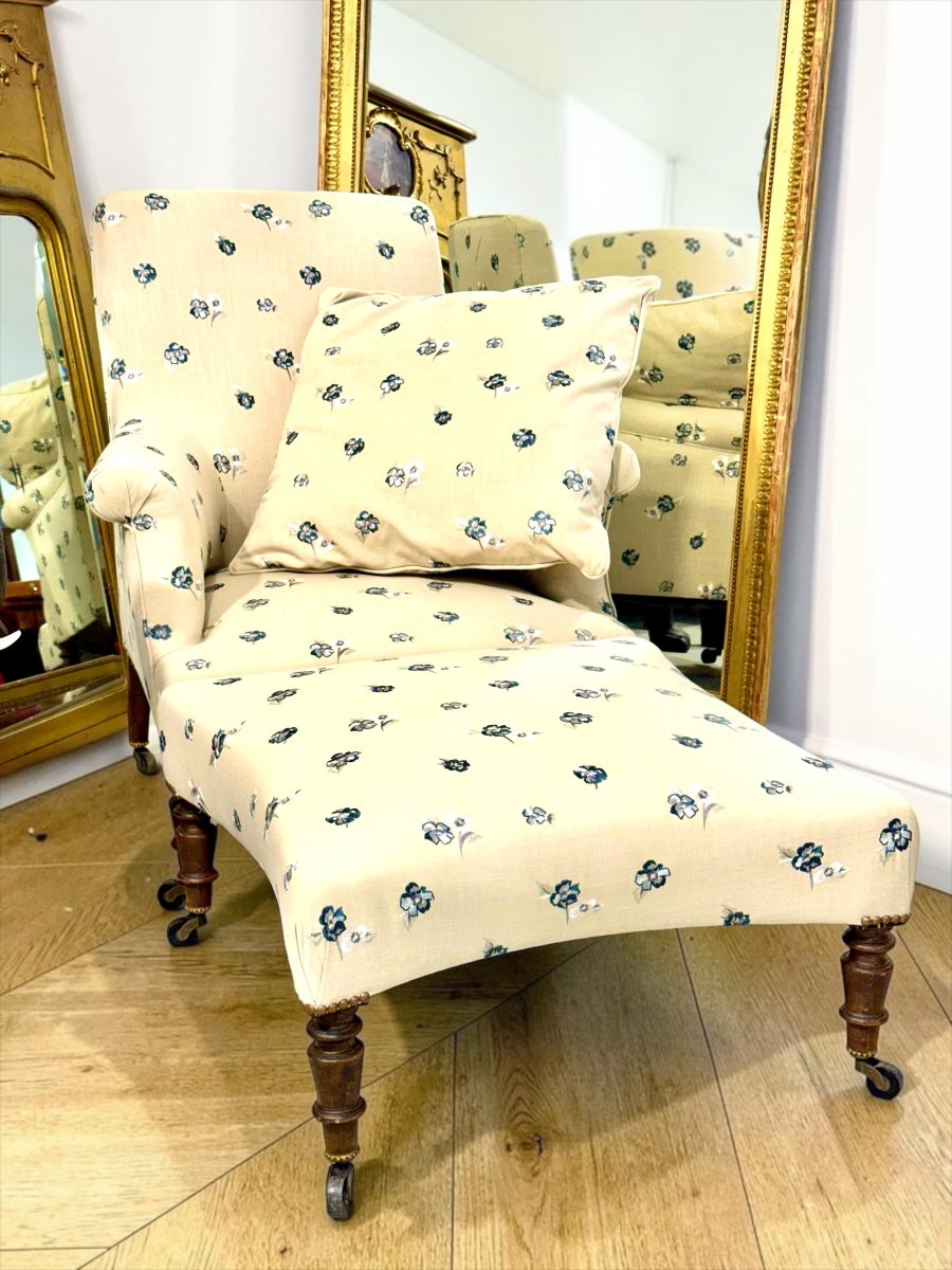 Bergère Duchesse Brisée et Ottoman Assorti, France XIXè siècle-photo-8