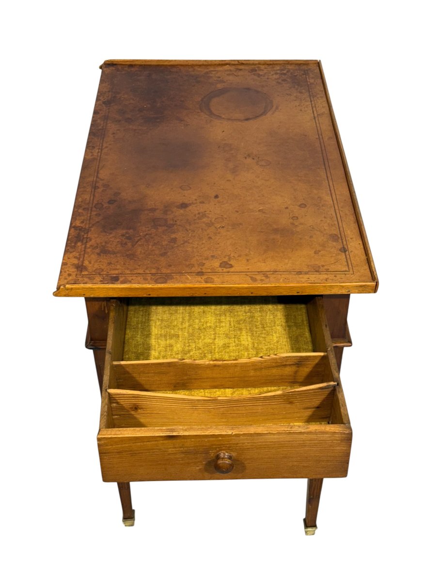 18th Century French Louis XVI Period Leather Top Writing Table-photo-8