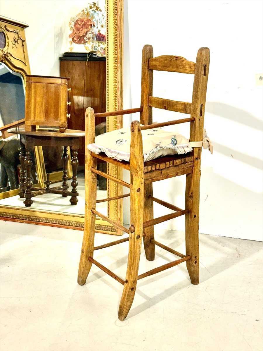 French Provincial Child’s High Chair, Late 18th Century-photo-2