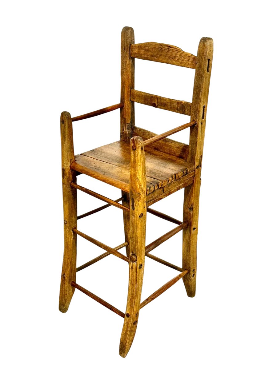 French Provincial Child’s High Chair, Late 18th Century-photo-3