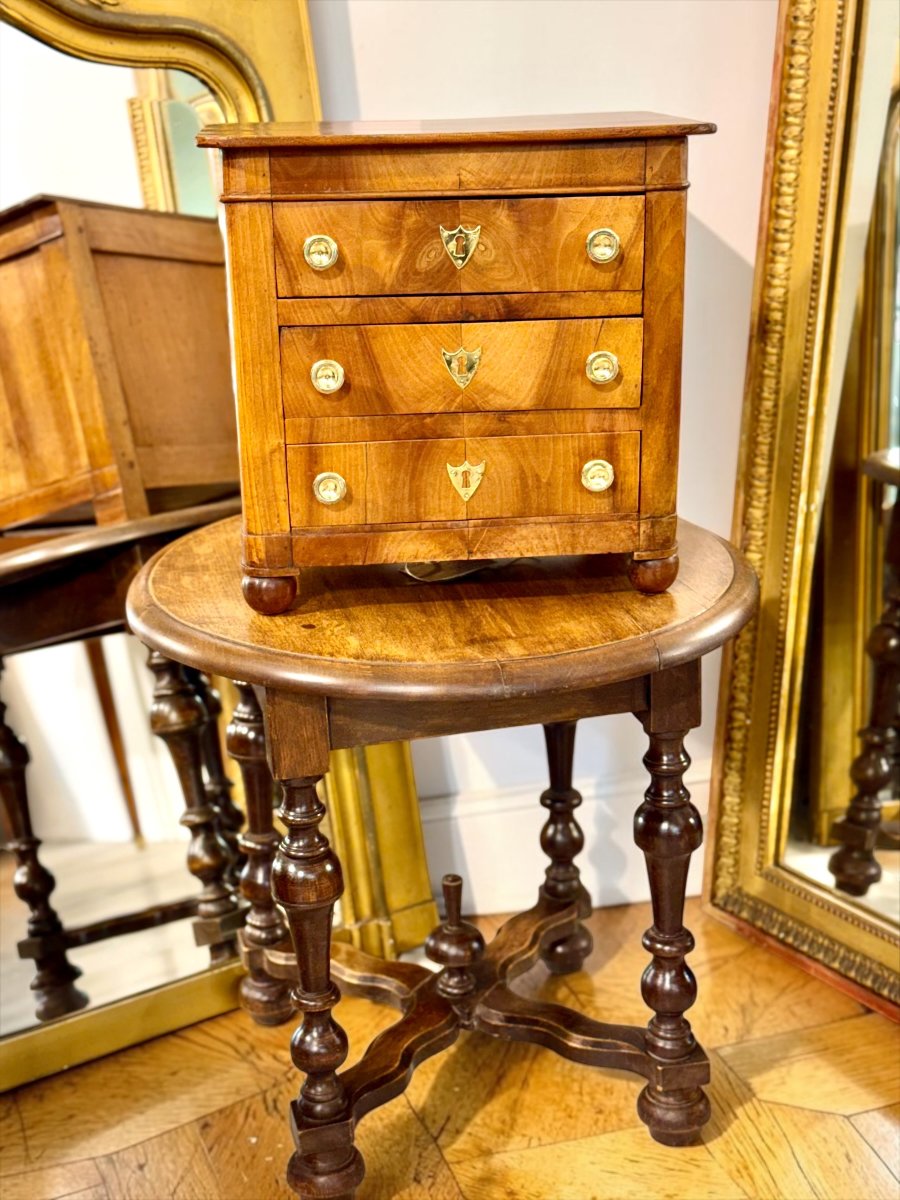 Coffret à bijoux français du XIXe siècle en noyer, ancien coffret de maîtrise-photo-2