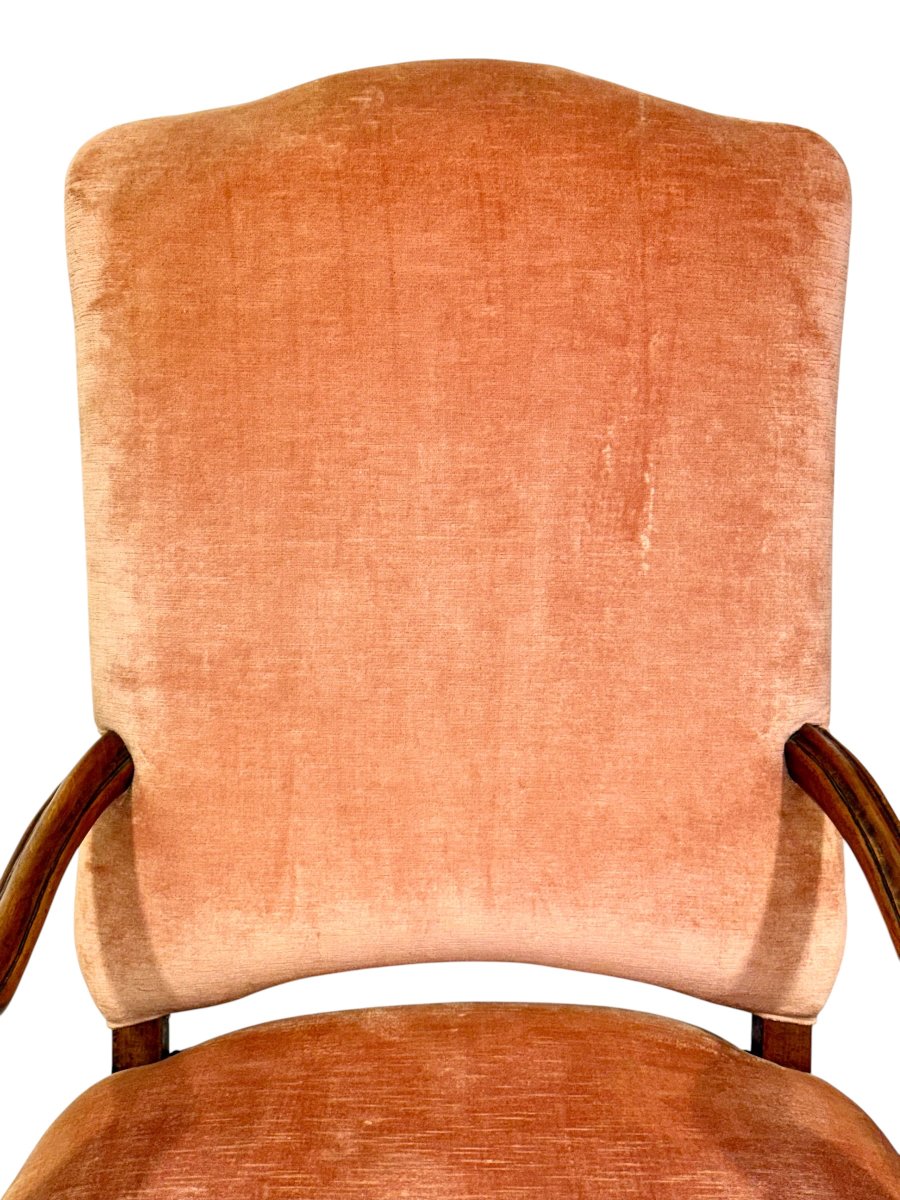 Pair Of Louis XV Period Walnut Armchairs, France 18th Century-photo-4