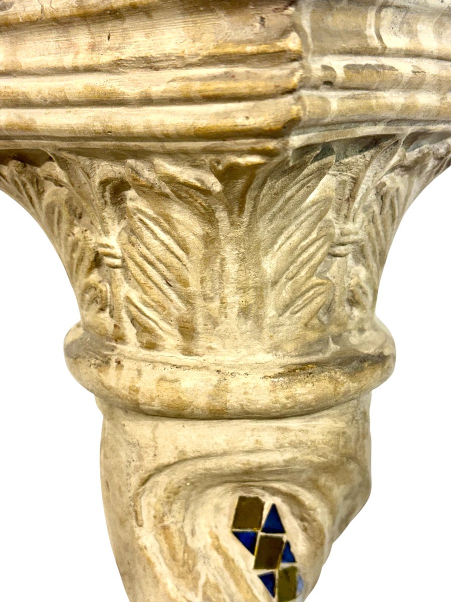 Twisted Mosaic Column Pedestal With Corinthian Capital-photo-2
