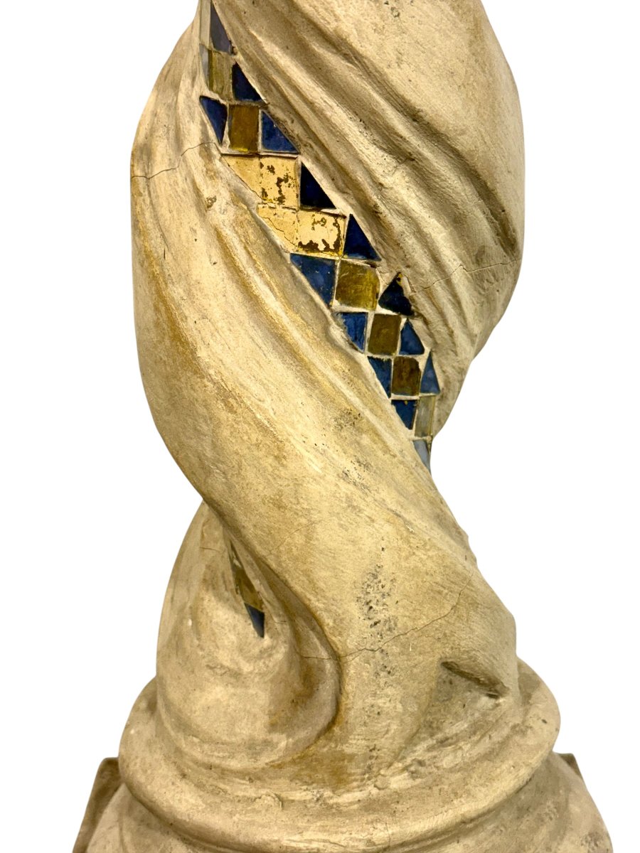 Twisted Mosaic Column Pedestal With Corinthian Capital-photo-5