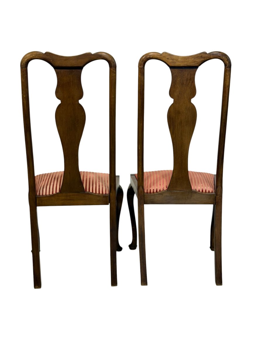 Ensemble de six chaises de salle à manger anglaises en noyer, époque géorgienne (XIXe siècle)-photo-3