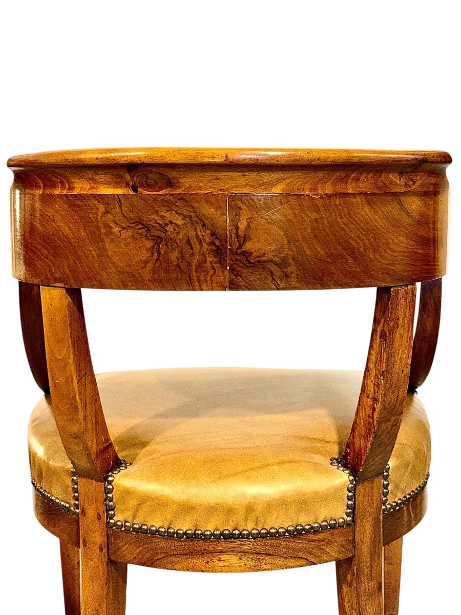French Louis Philippe Walnut Desk Armchair, C. 1845-photo-4