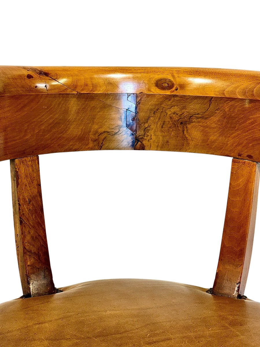 French Louis Philippe Walnut Desk Armchair, C. 1845-photo-1