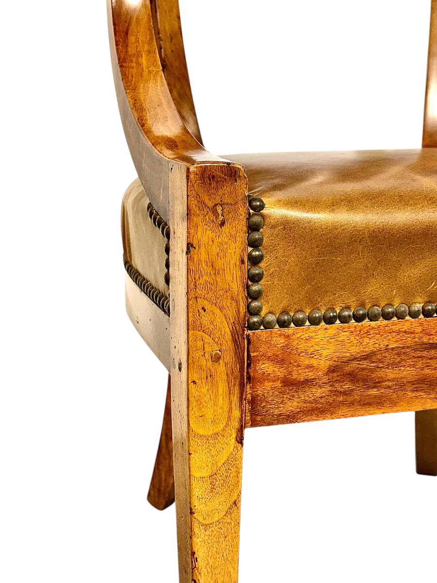French Louis Philippe Walnut Desk Armchair, C. 1845-photo-5