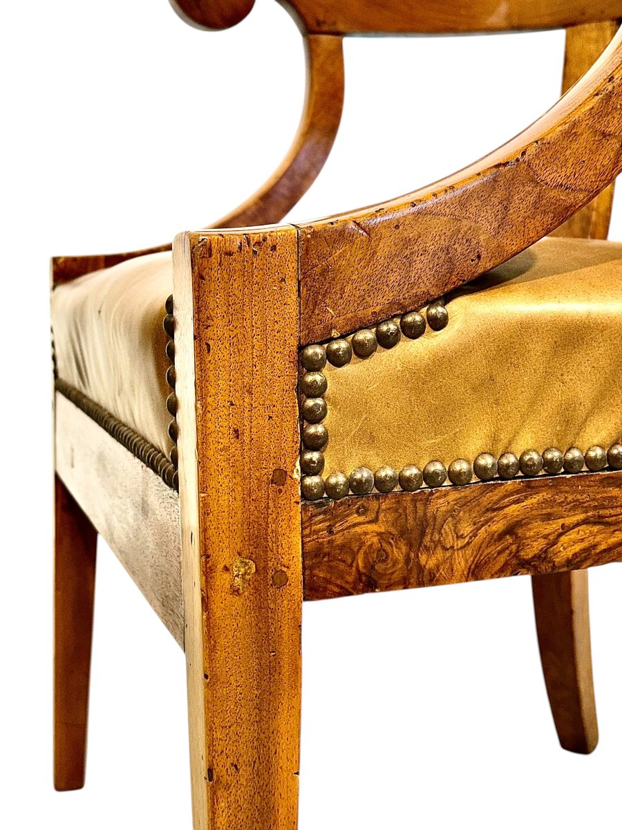 French Louis Philippe Walnut Desk Armchair, C. 1845-photo-6