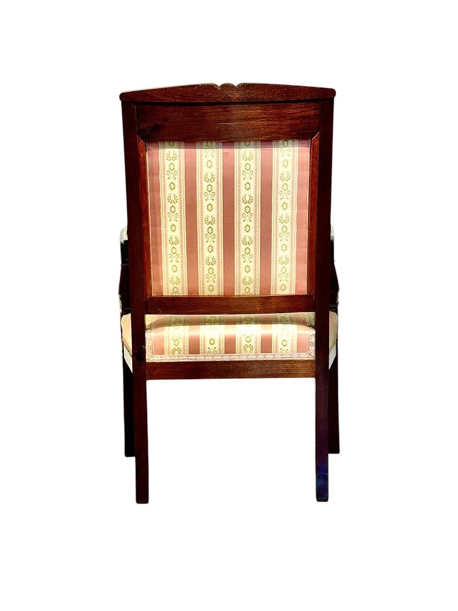 Suite de 4 fauteuils d’époque Empire en noyer-photo-1
