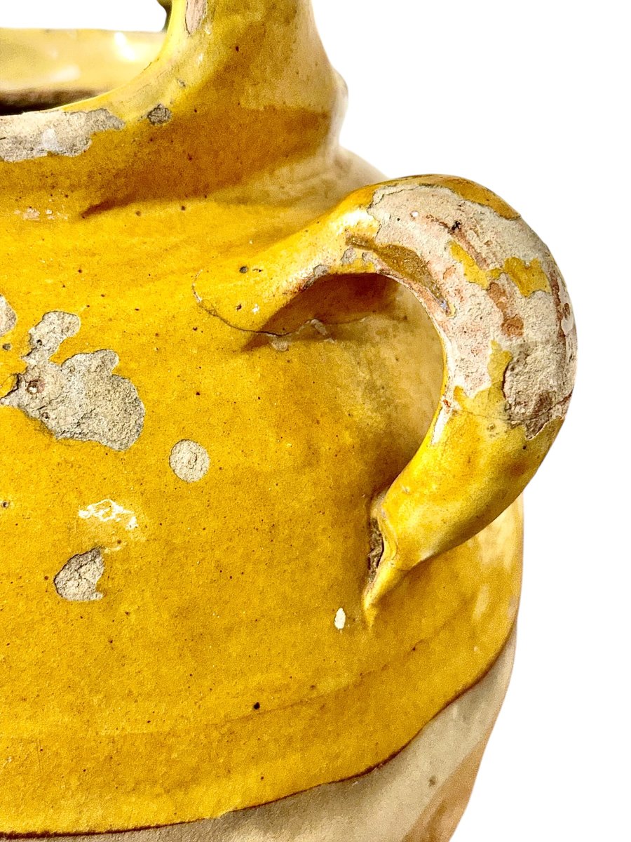 19th Century French Yellow Glazed Terracotta Water Jug-photo-2