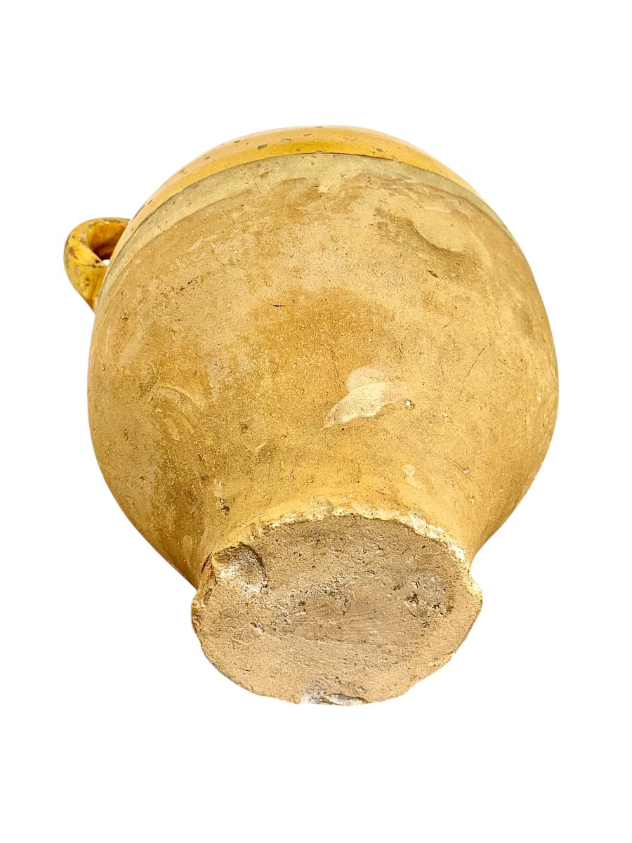 19th Century French Yellow Glazed Terracotta Water Jug-photo-7