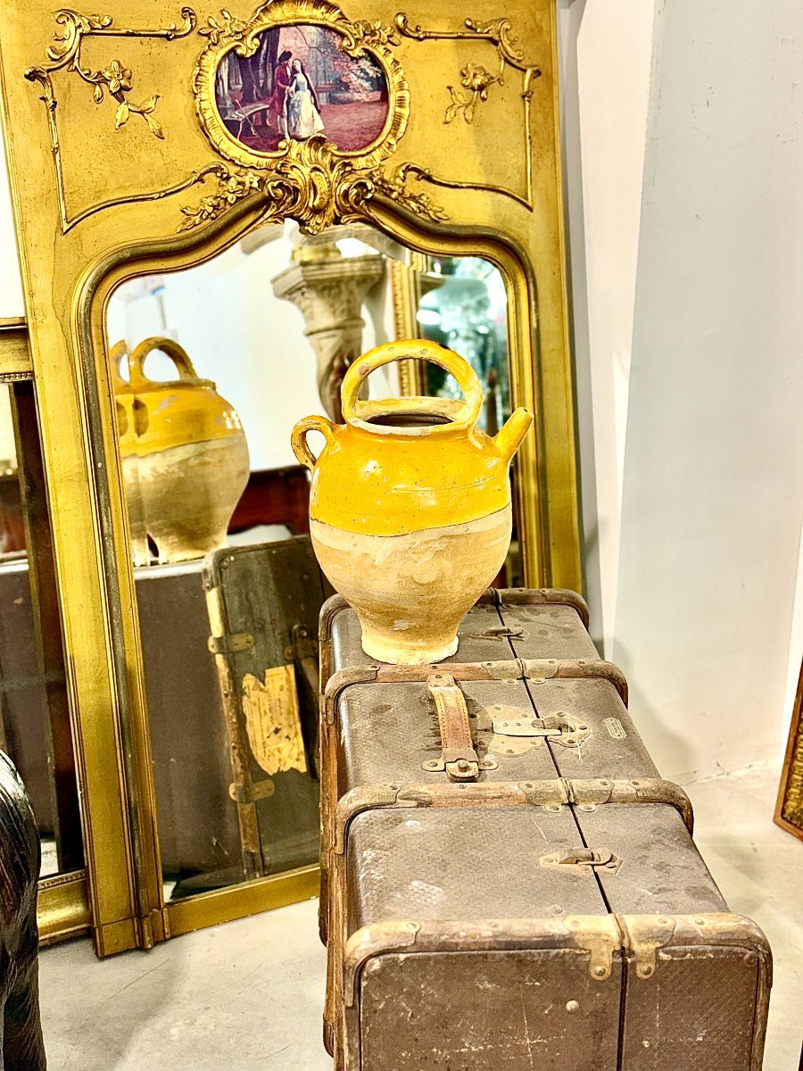 19th Century French Yellow Glazed Terracotta Water Jug-photo-8