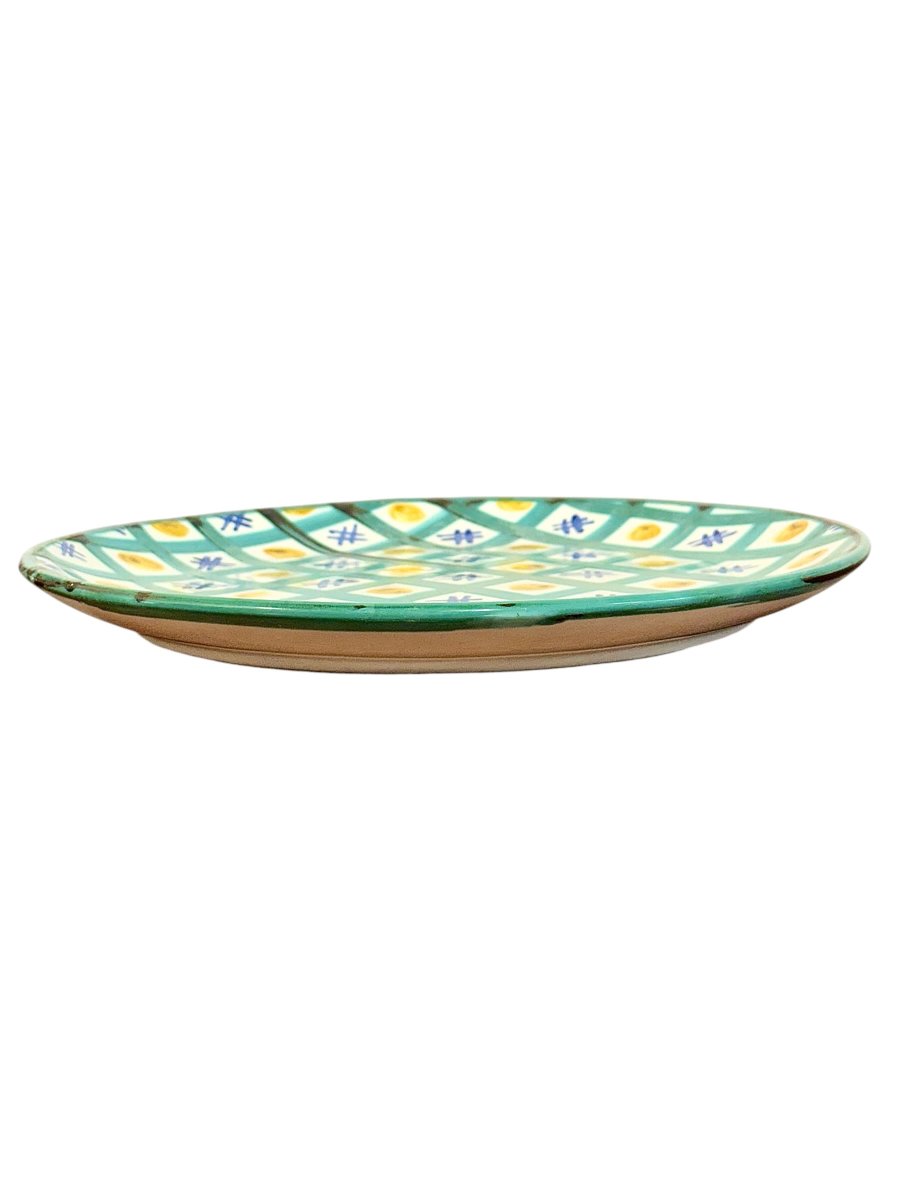 Robert Picault Hand-painted Decorative Ceramic Platter, Vallauris Circa 1960-photo-3