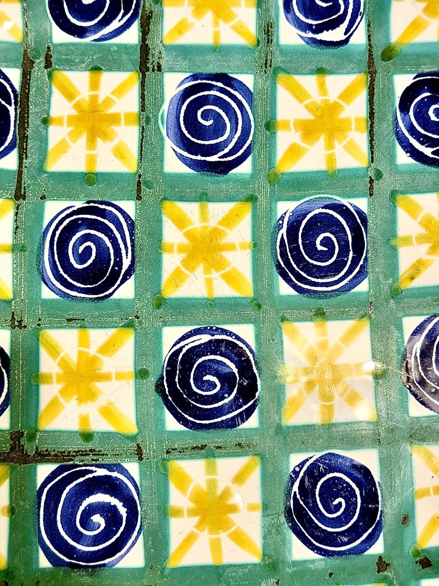 Robert Picault Hand-painted Decorative Ceramic Platter, Vallauris Circa 1960-photo-4