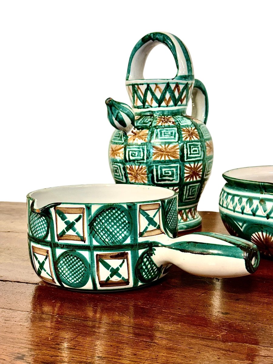 Casserole en céramique Robert Picault, Vallauris France, Circa 1960-photo-2