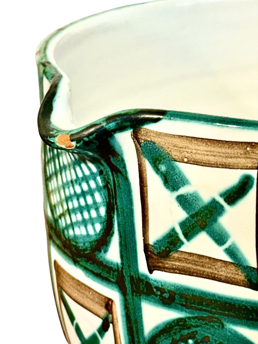 Casserole en céramique Robert Picault, Vallauris France, Circa 1960-photo-1