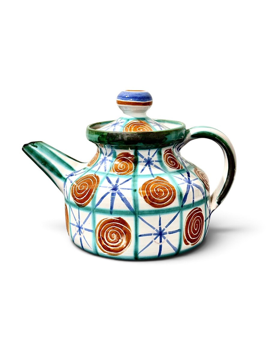 Robert Picault Vallauris Polychromed Ceramic Teapot, Circa 1960