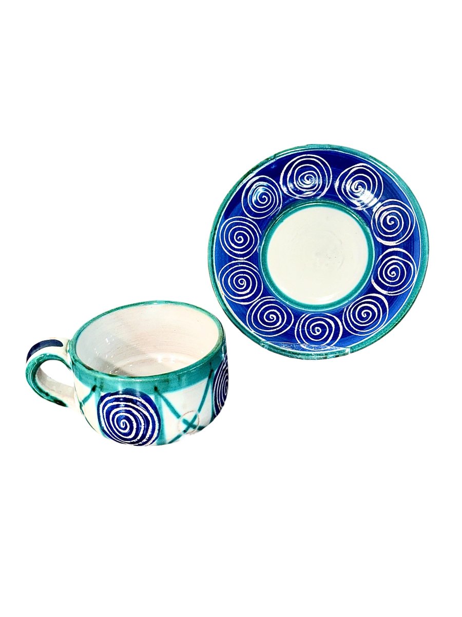 Robert Picault Vallauris Ceramic Tea Cup & Saucer, France, C. 1960-photo-3