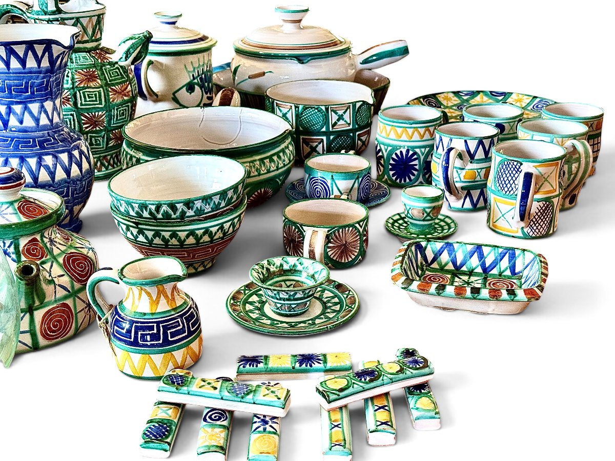 Set Of 9 Ceramic Knife Holders By Robert Picault (vallauris), France, Circa 1960-photo-7