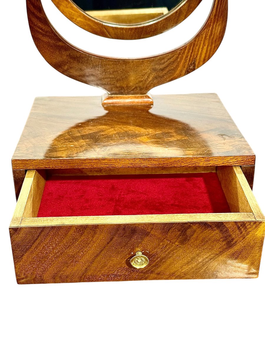 French Restoration Period Dressing Table Mirror With Drawer, Circa 1820-photo-1