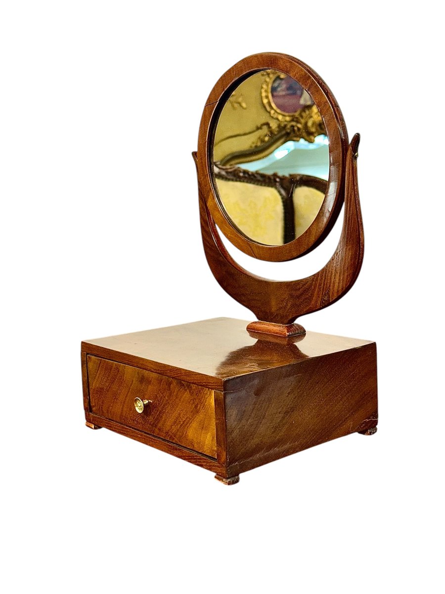 French Restoration Period Dressing Table Mirror With Drawer, Circa 1820-photo-7