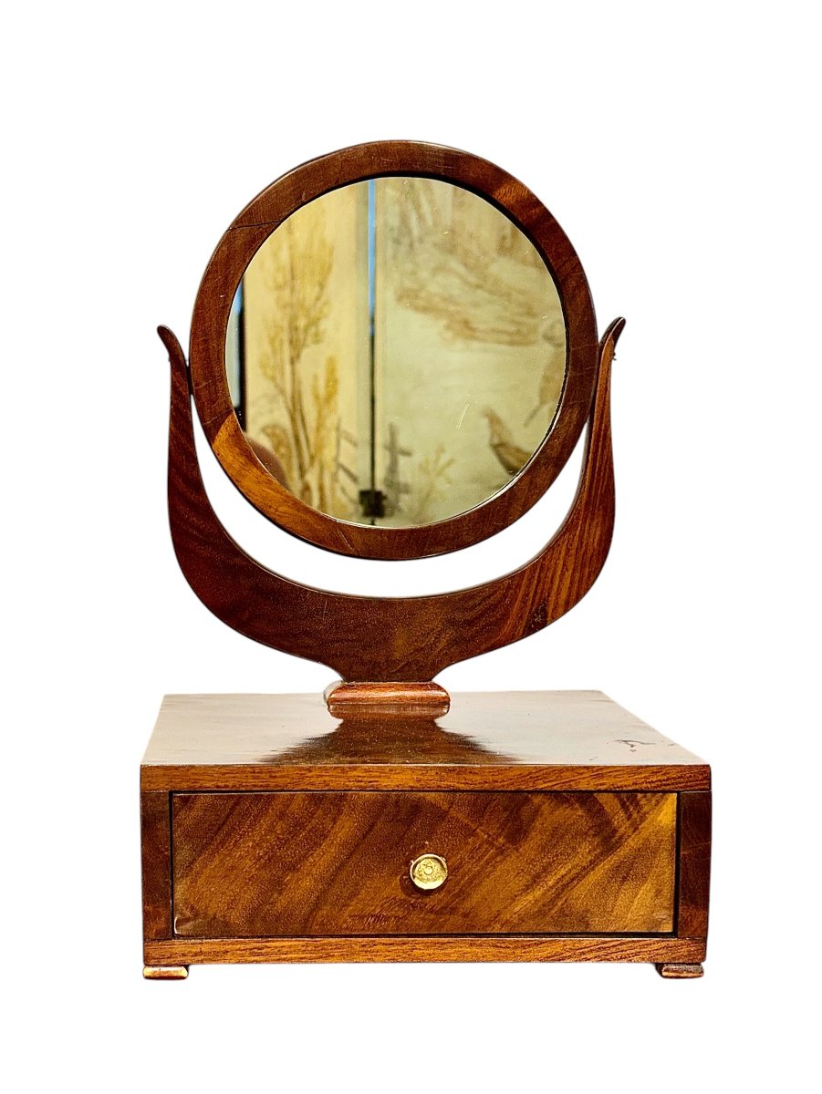 French Restoration Period Dressing Table Mirror With Drawer, Circa 1820