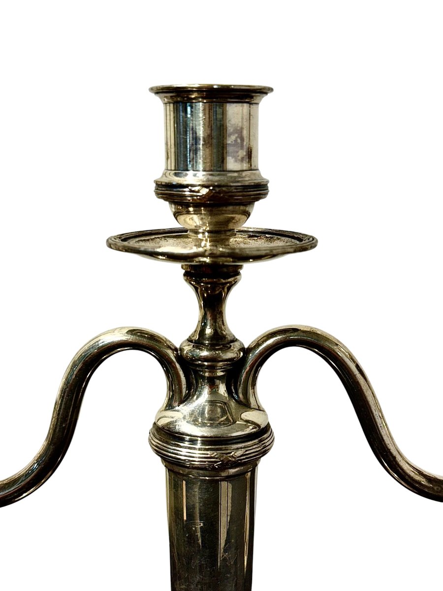 Paire de candélabres français en métal argenté par Victor Saglier, vers 1880-photo-4