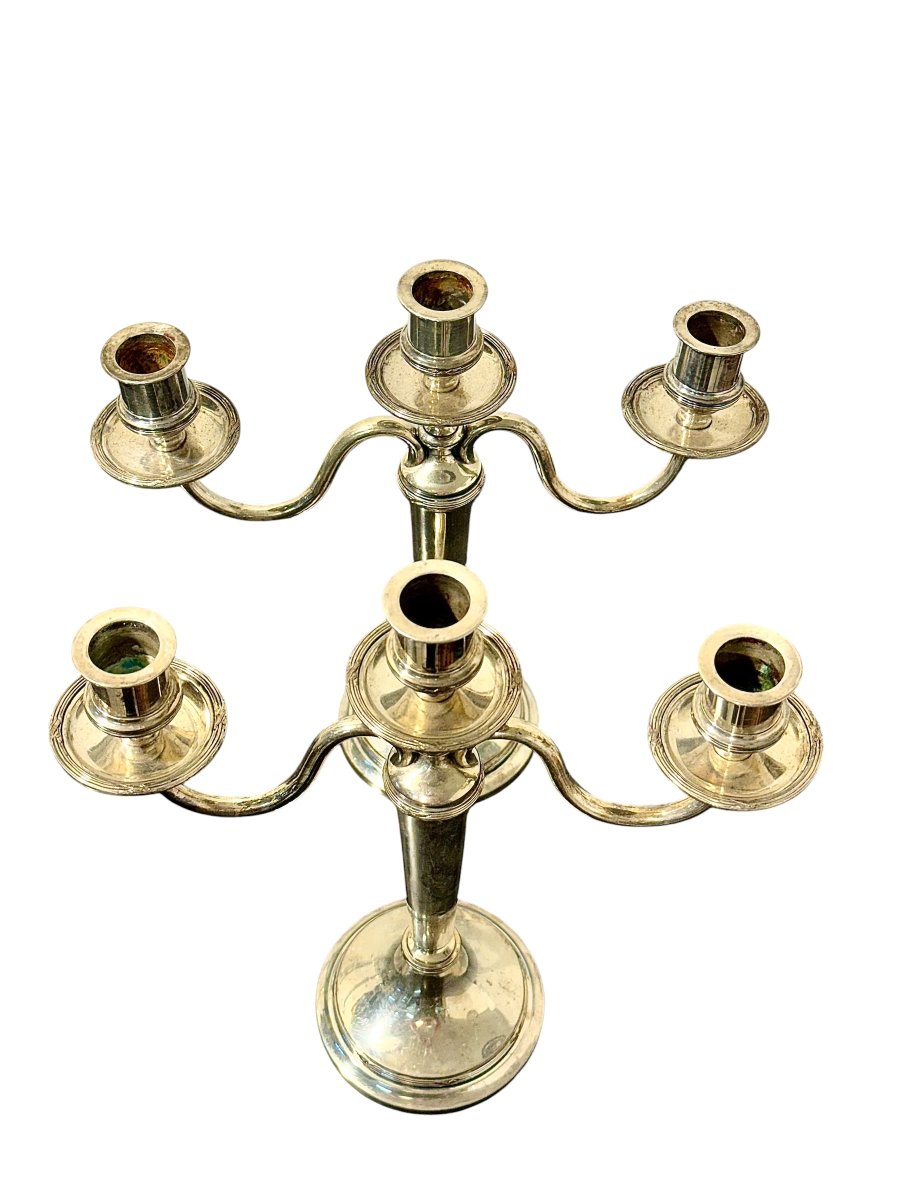Paire de candélabres français en métal argenté par Victor Saglier, vers 1880-photo-5